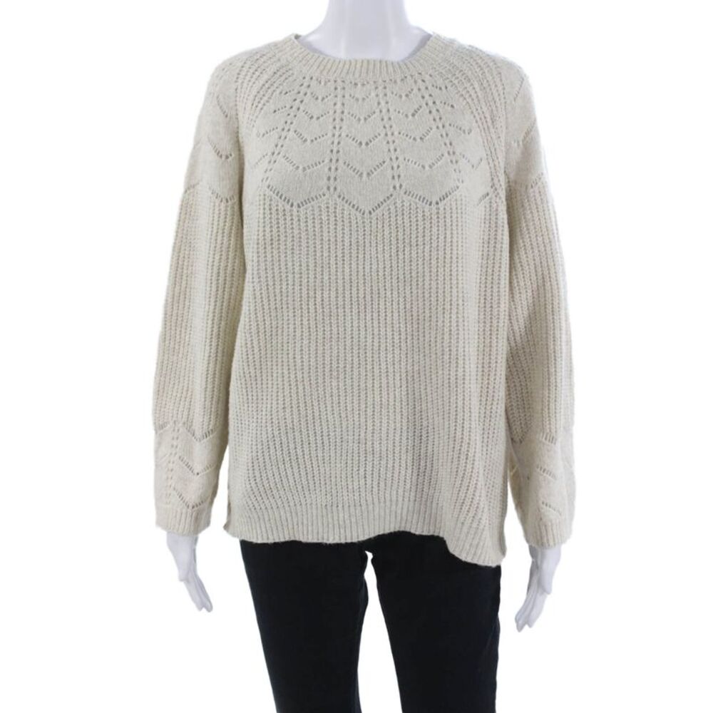 Pink Martini Unisex Pullover Sweater Beige Crew Neck Long Sleeve Size 2XS